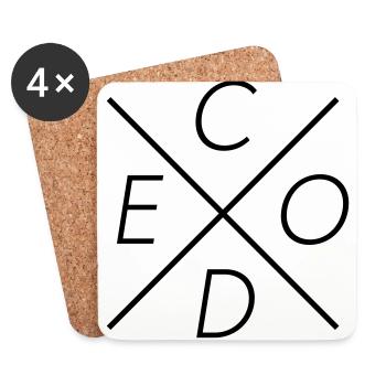 code - Coasters (set of 4) - white - Front
