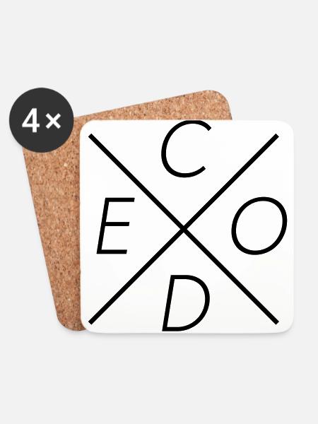 code - Coasters (set of 4) - white