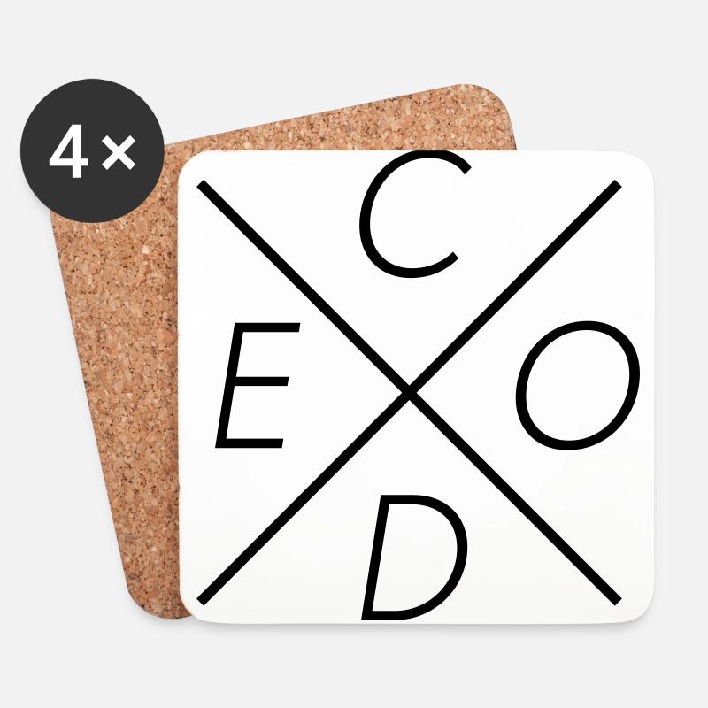 code - Coasters (set of 4) - white