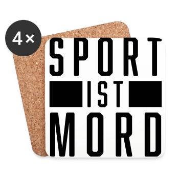 SPORT IST MORD - Untersetzer (4er-Set) - Weiß - Vorne