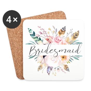 boho_bridesmaid - Untersetzer (4er-Set) - Weiß - Vorne