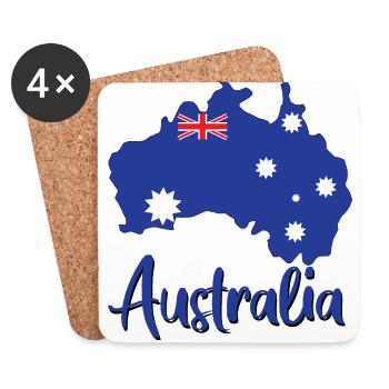 Australien - Untersetzer (4er-Set) - Weiß - Vorne
