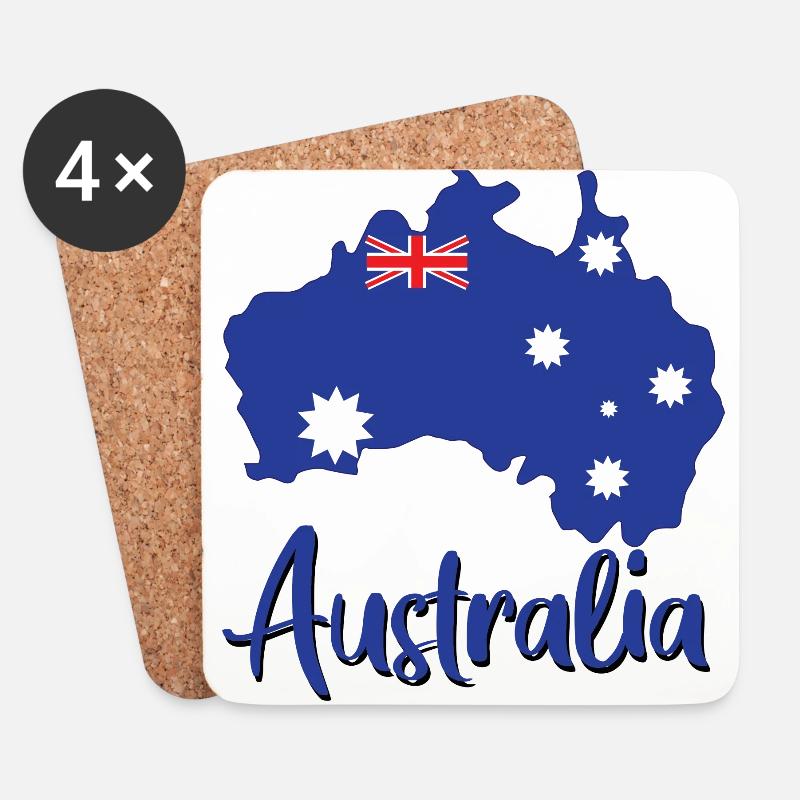 Australien - Untersetzer (4er-Set) - Weiß