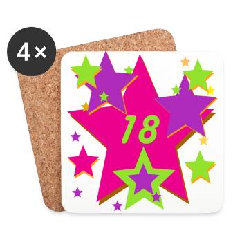 18th birthday neon - Coasters (set of 4) - white - Front