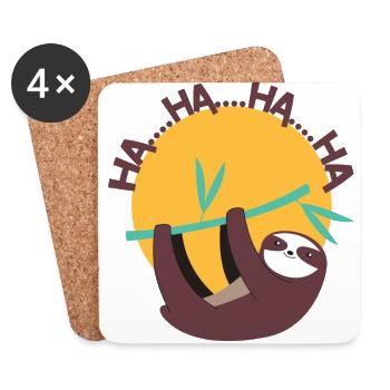 SLOTH LAUGHING - Coasters (set of 4) - white - Front