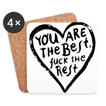 Vous êtes le meilleur - fuck the rest ! - Dessous de verre (lot de 4) - blanc - Devant