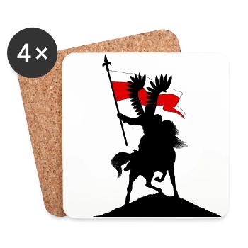 HUSARZ HUSAR HUZAR NA KONIU POLSKA FLAGA - Untersetzer (4er-Set) - Weiß - Vorne