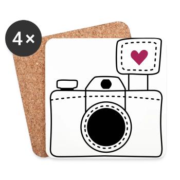 Camera love - Coasters (set of 4) - white - Front