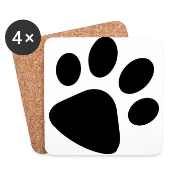 Chat, chat, animal, animal domestique, animal domestique - Dessous de verre (lot de 4) - blanc - Devant