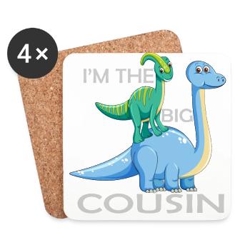 I'm the big cousin gift - Dessous de verre (lot de 4) - blanc - Devant