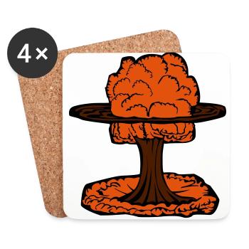 Nukleare Explosion Pilzwolke - Untersetzer (4er-Set) - Weiß - Vorne