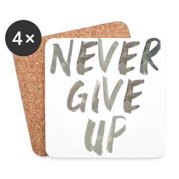 never give up never give up saying English - Coasters (set of 4) - white - Front