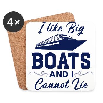 J’aime les Gros Boats et je ne sais pas faire de drôles - Dessous de verre (lot de 4) - blanc - Devant