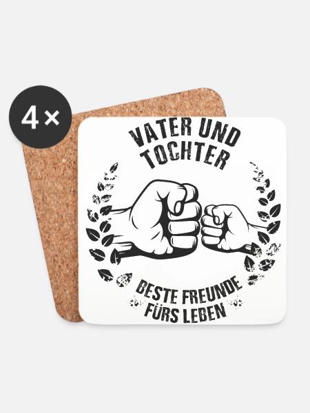 Vater und Tochter Beste Freunde fürs Leben - Untersetzer (4er-Set) - Weiß