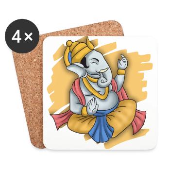 India Indian Hindu Ganesha God Land I Gift - Coasters (set of 4) - white - Front