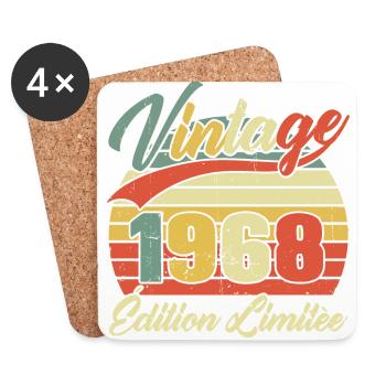 Cadeau D'anniversaire Vintage 1968 Édition Limitée - Dessous de verre (lot de 4) - blanc - Devant