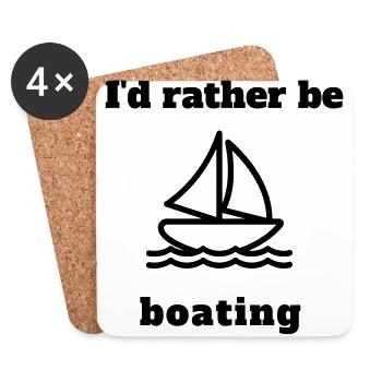 I'd rather be boating - Untersetzer (4er-Set) - Weiß - Vorne
