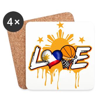 Philippines Filipino Flag Basketball I Cadeau - Dessous de verre (lot de 4) - blanc - Devant