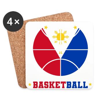 Philippines Filipino Flag Basketball I Cadeau - Dessous de verre (lot de 4) - blanc - Devant