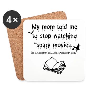 My mom told me - reading book - Coasters (set of 4) - white - Front
