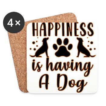 Happiness is having a Dog - Coasters (set of 4) - white - Front