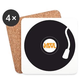 Love Vinyl - Coasters (set of 4) - white - Front