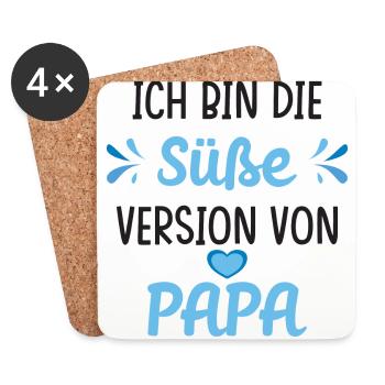 Ich bin die süße Version von Papa Spruch - Untersetzer (4er-Set) - Weiß - Vorne