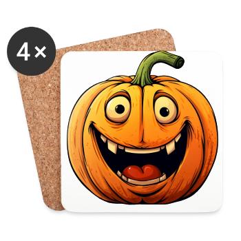Halloween Kürbis - Untersetzer (4er-Set) - Weiß - Vorne