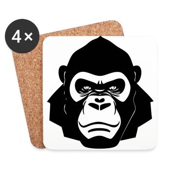 Harter Gorilla im Cartoon Stil - Untersetzer (4er-Set) - Weiß - Vorne