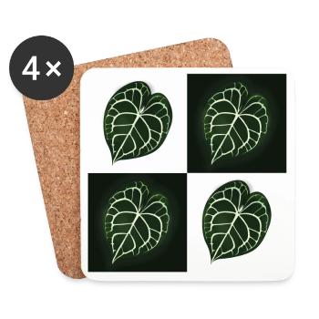 Anthurium Clarinervium - Untersetzer (4er-Set) - Weiß - Vorne