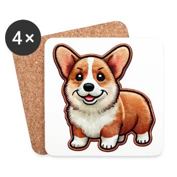 Corgi - Untersetzer (4er-Set) - Weiß - Vorne