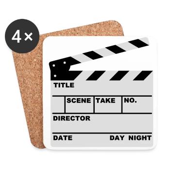 clap de film - Dessous de verre (lot de 4) - blanc - Devant