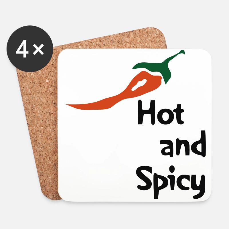 Hot and Spicy - Untersetzer (4er-Set) - Weiß
