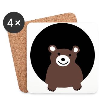Ours - Dessous de verre (lot de 4) - blanc - Devant
