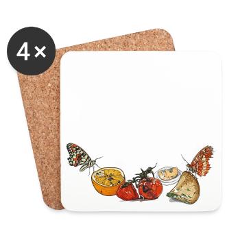 Moisissure // Nourriture - Dessous de verre (lot de 4) - blanc - Devant