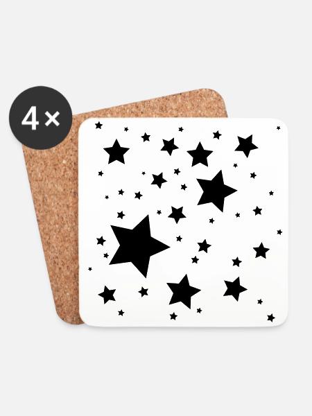 Stars - Coasters (set of 4) - white