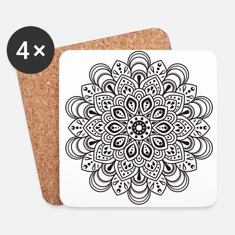 Mandala Mandala - Untersetzer (4er-Set) - Weiß