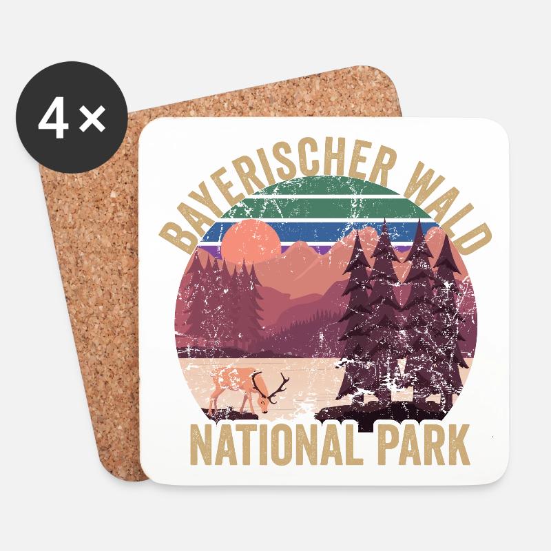 Nationalpark Bayerischer Wald - Untersetzer (4er-Set) - Weiß