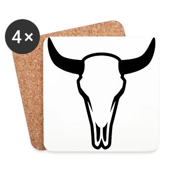 Cow Bull Skull - Coasters (set of 4) - white - Front