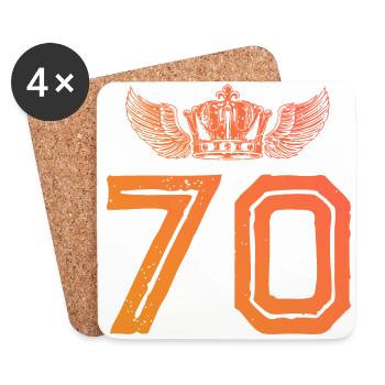 70 Zahl Krone - Untersetzer (4er-Set) - Weiß - Vorne