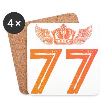 77 Number crown - Coasters (set of 4) - white - Front