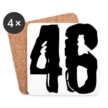 Maillot numéro 46 - Dessous de verre (lot de 4) - blanc - Devant