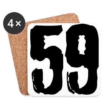 59 Zahl Trikot - Untersetzer (4er-Set) - Weiß - Vorne