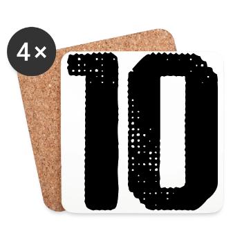 Maillot à 10 chiffres - Dessous de verre (lot de 4) - blanc - Devant