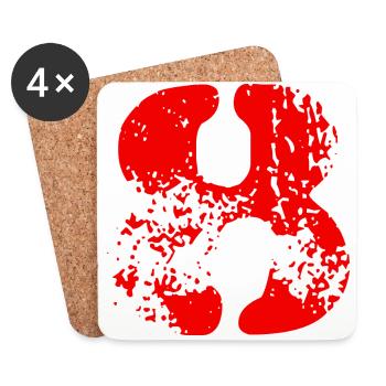 8 number symbol - Coasters (set of 4) - white - Front