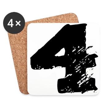 Maillot 4 numéros - Dessous de verre (lot de 4) - blanc - Devant