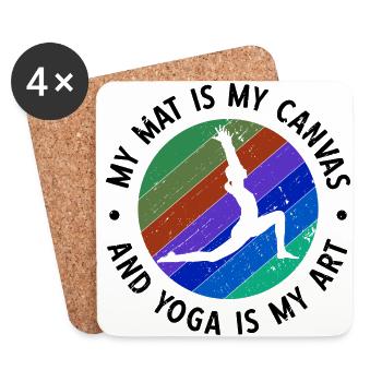 Yogalehrer Spruch Für Yogi Yoga - Untersetzer (4er-Set) - Weiß - Vorne