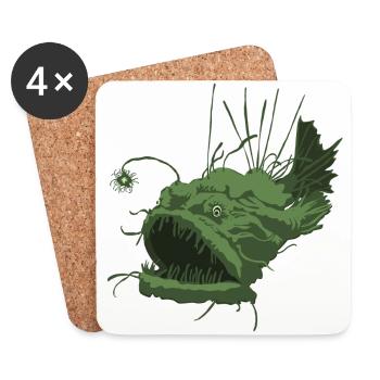 Anglerfisch - Untersetzer (4er-Set) - Weiß - Vorne