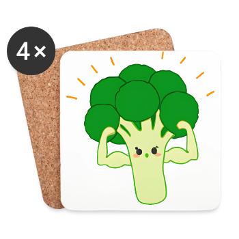 Strong broccoli - Coasters (set of 4) - white - Front