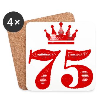 75 Number crown - Coasters (set of 4) - white - Front